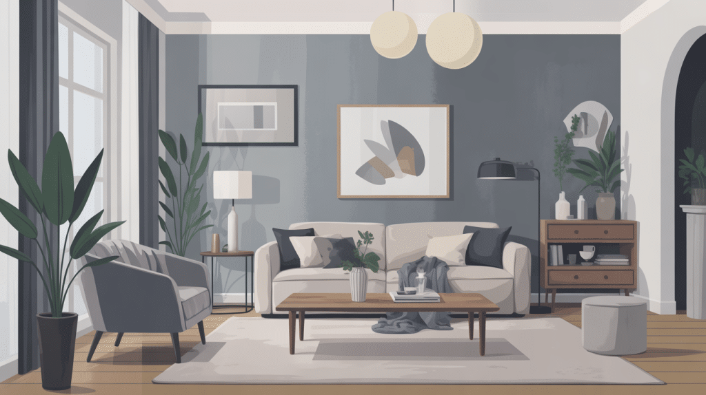 décoration blended grey salon moderne