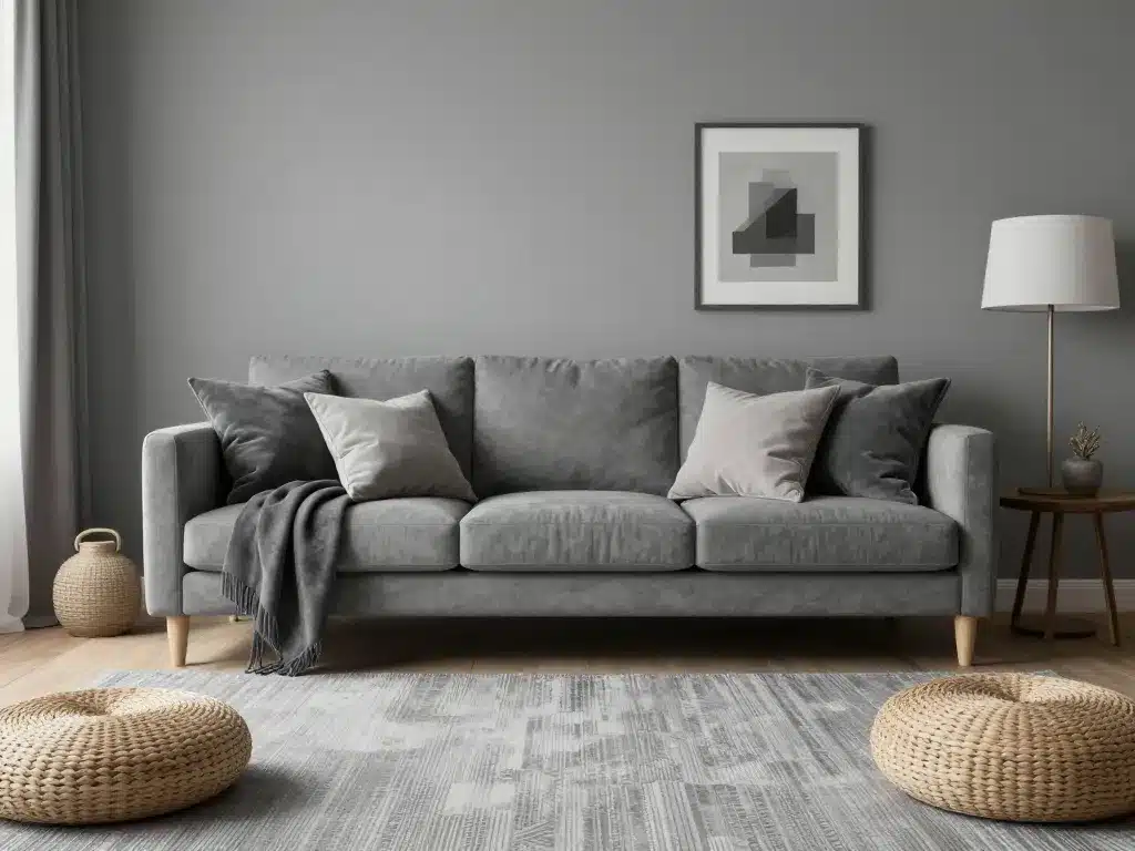 blended grey murs sols textiles salon