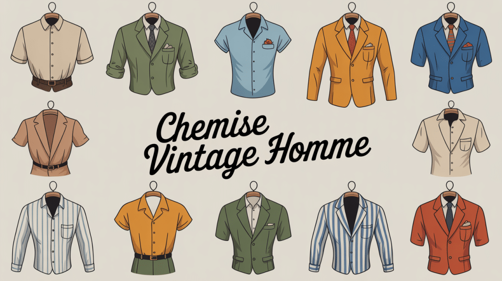 chemises vintage homme suspendues style rétro