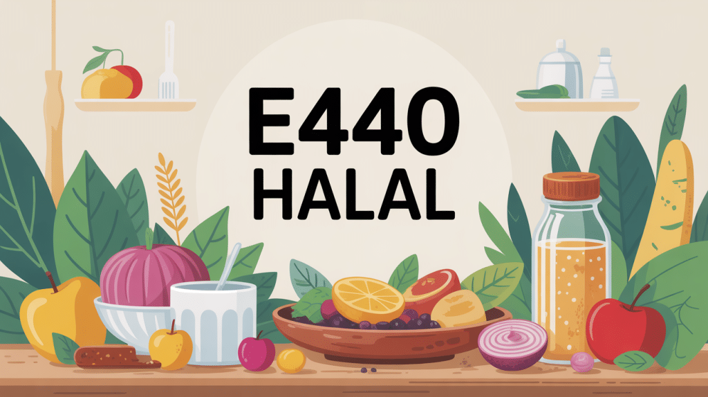 illustration e440 halal sur produits alimentaires