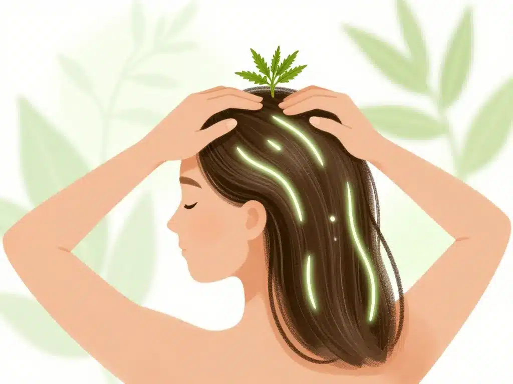 huile d ortie application sur cheveux et cuir chevelu