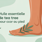 illustration huile essentielle tea tree pour cors au pied bien-être