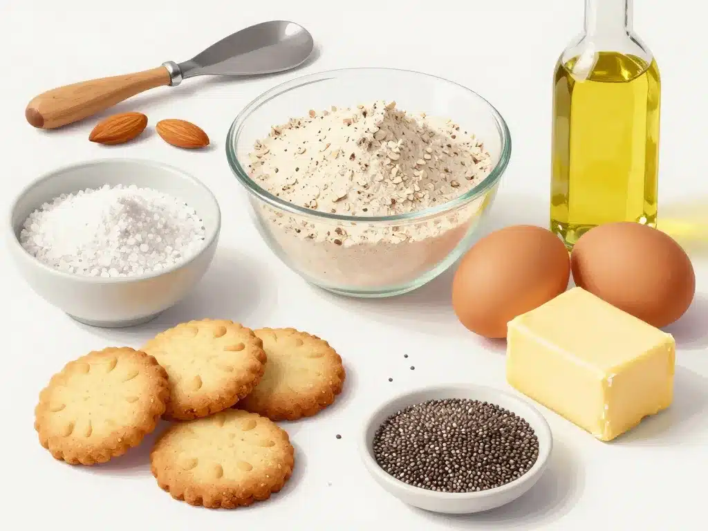 ingrédients sablés sans sucre pour diabétique scène à plat