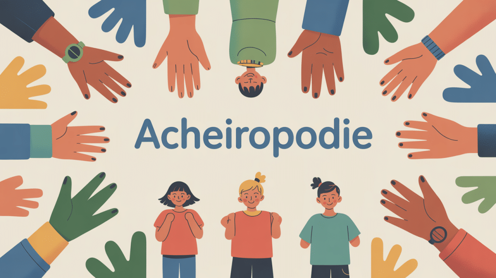 Maladie génétique acheiropodie silhouettes enfants adultes inclusives