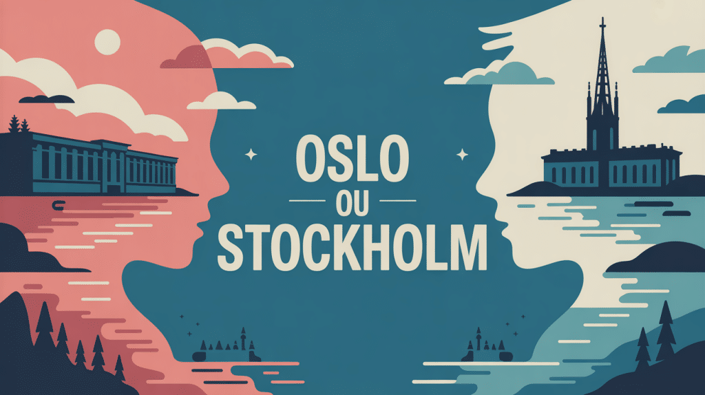 oslo ou stockholm illustration modernes des deux capitales