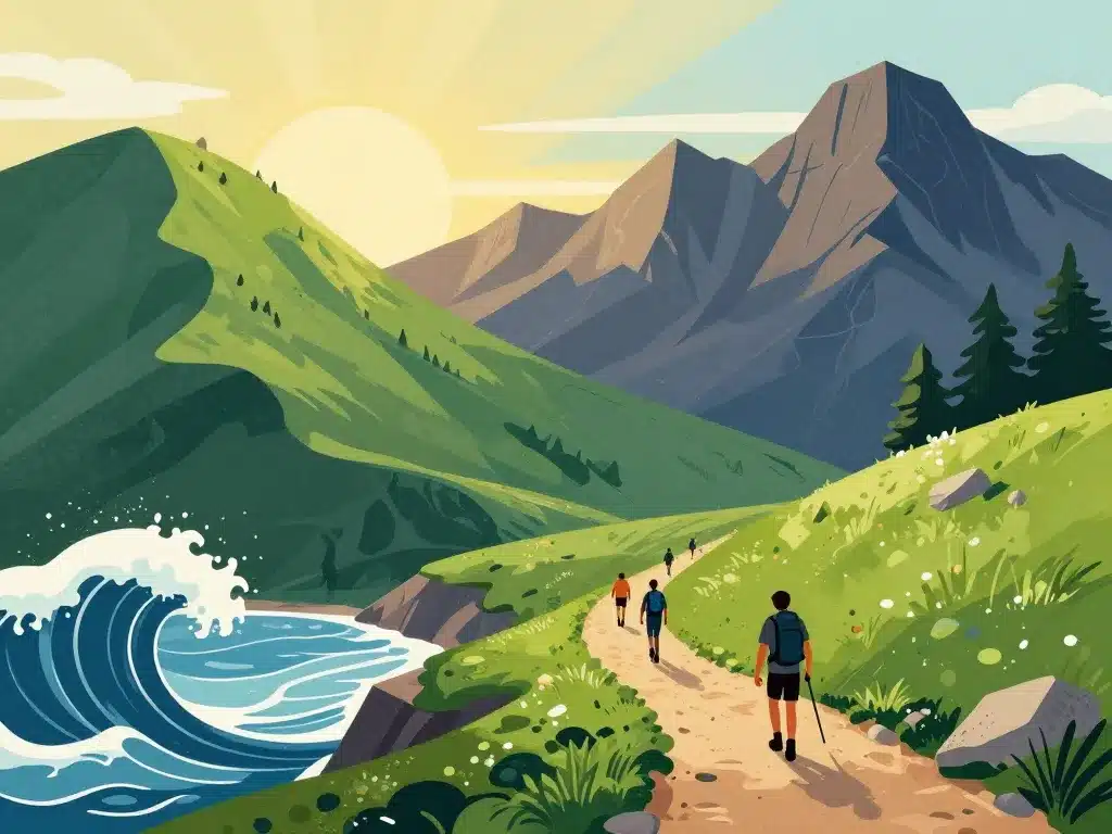 illustration principales etape du gr10 Atlantique Pyrénées