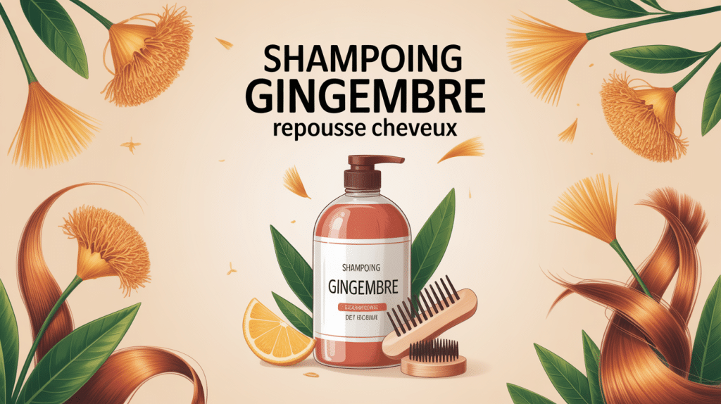 shampoing gingembre repousse cheveux avis bouteille racines illustration
