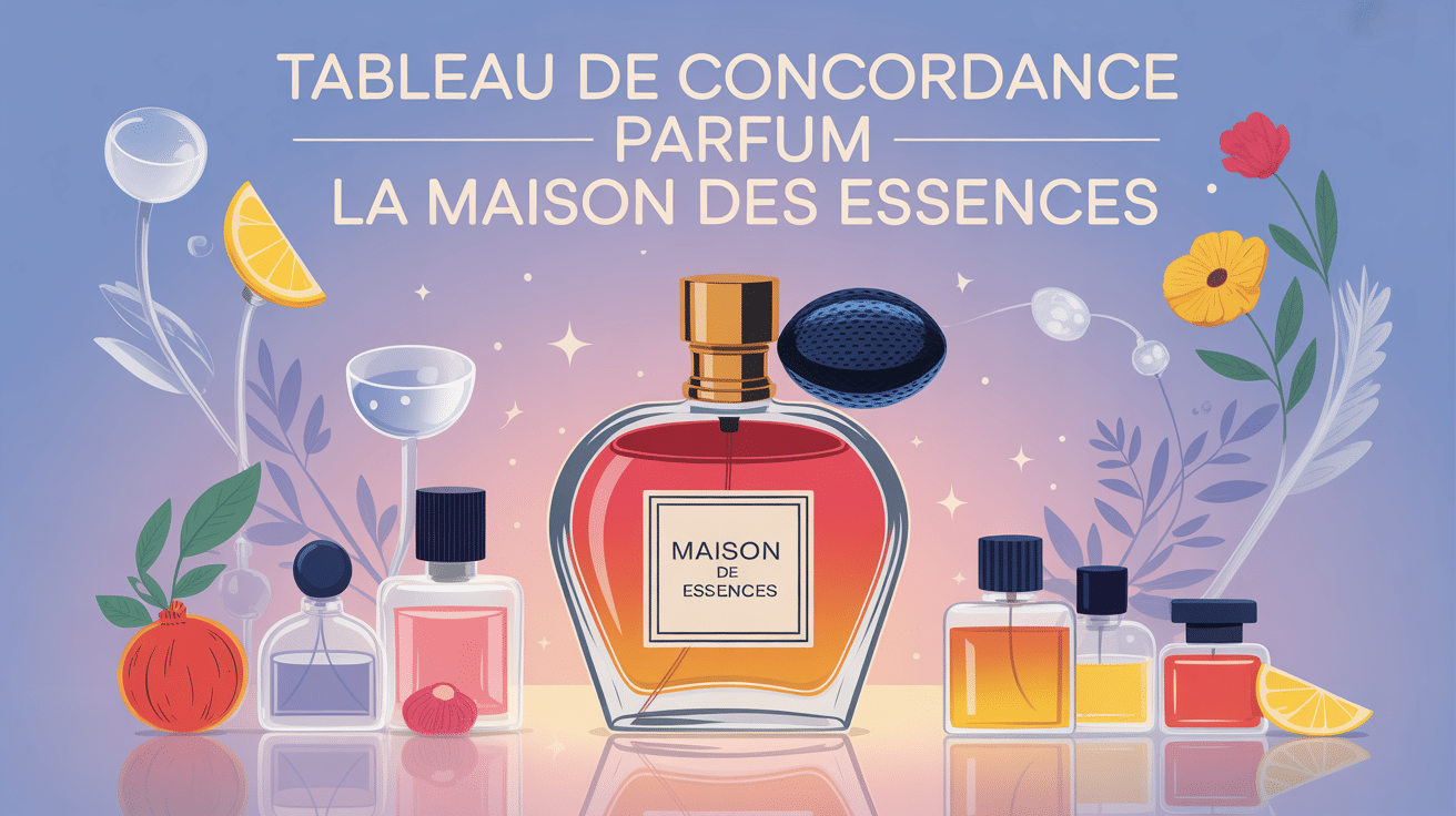 tableau de concordance parfum la maison des essences illustration élégante