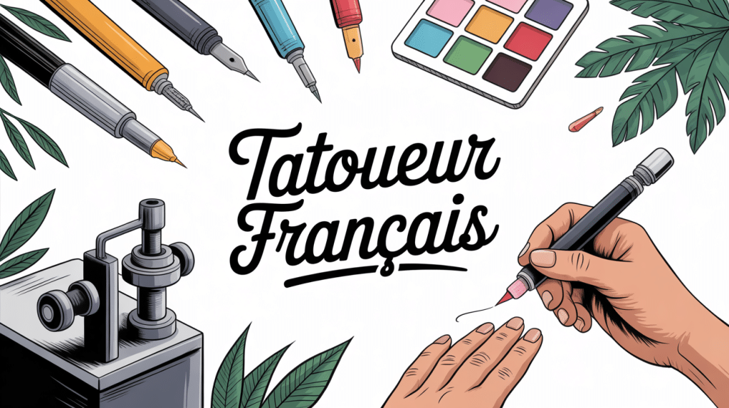 illustration métier tatoueur français salon hygiène