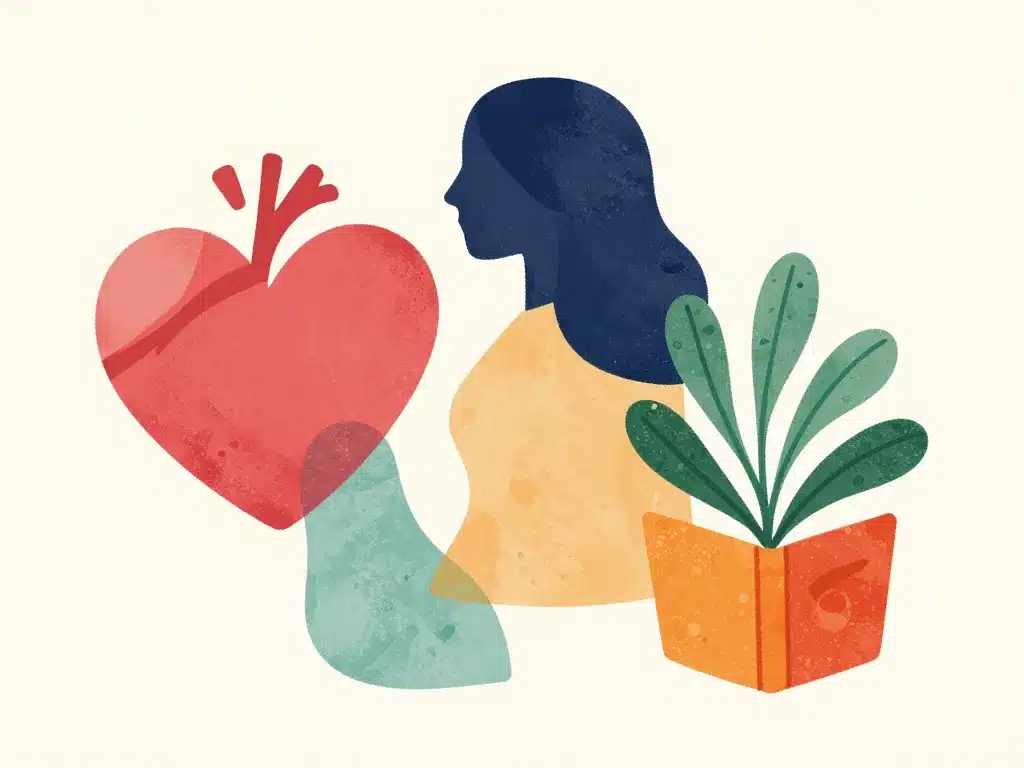 univers feminin émotions corps style de vie illustration