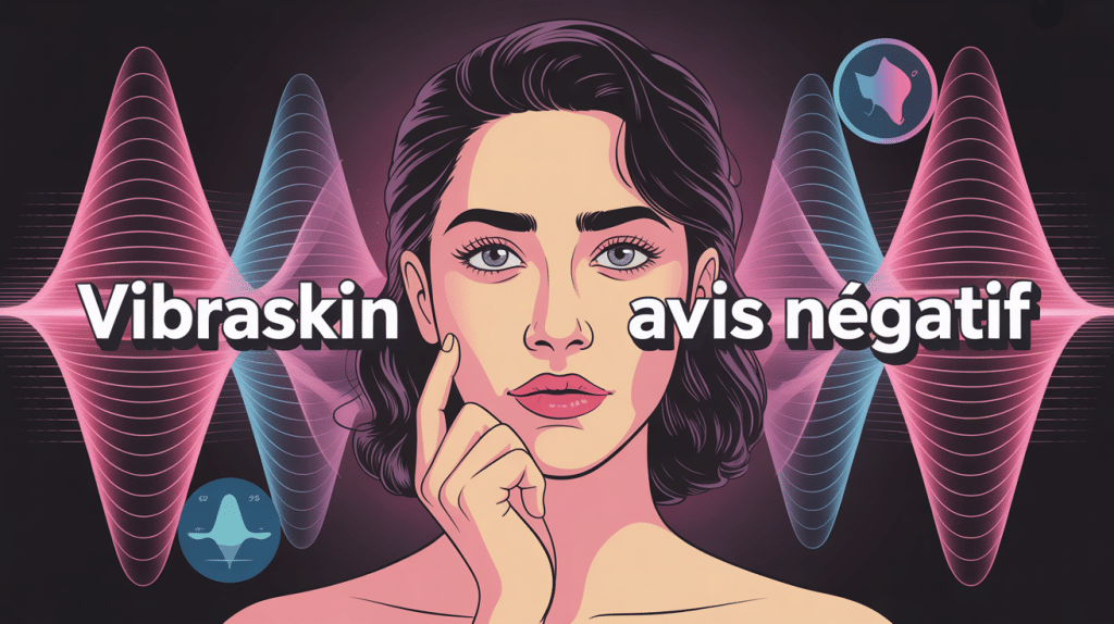 Vibraskin avis négatif visuel central avec ondes et visage expressif