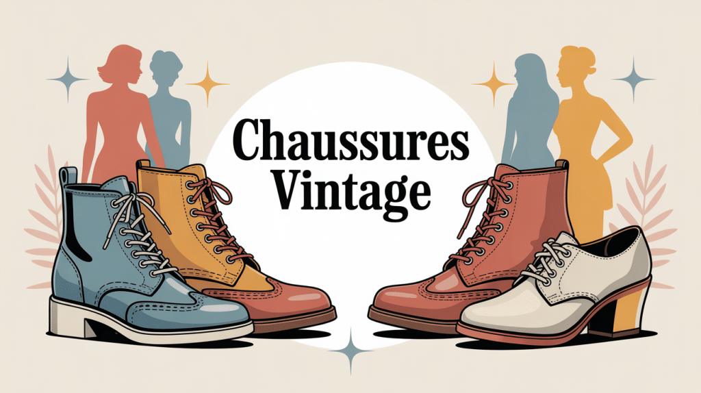 illustration chaussures vintage styles variés ambiance élégante