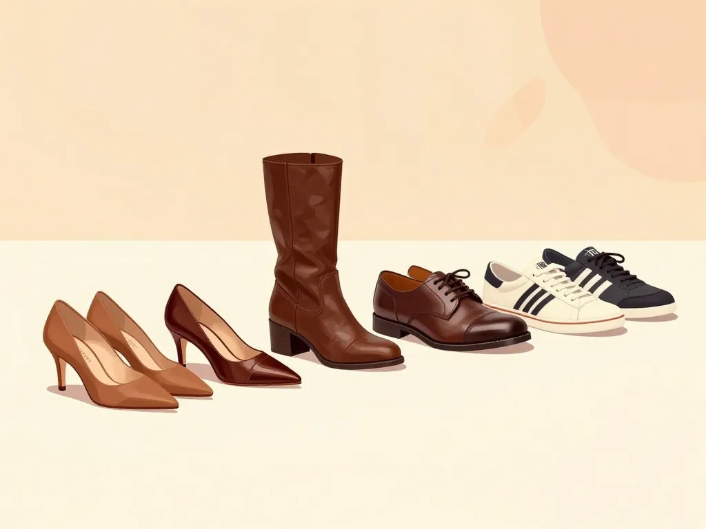 display vintage chaussures chronologie styles variés