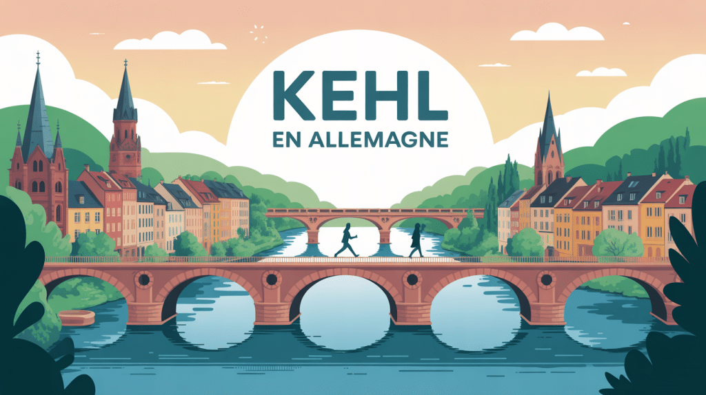 vue transfrontalière allemagne kehl pont rhin centre-ville