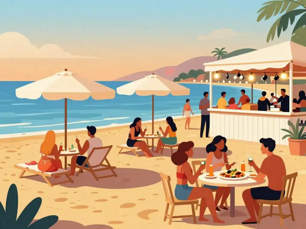 ambiance beach club et restaurants plage du santana