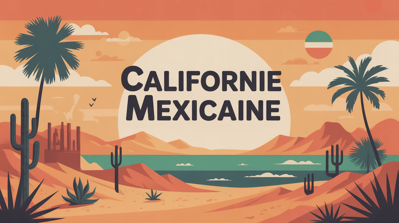 californie mexicaine illustration vectorielle désert et océan