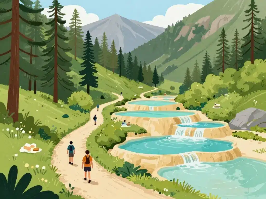 Chemin randonnée Cascate di Radule vasques nature