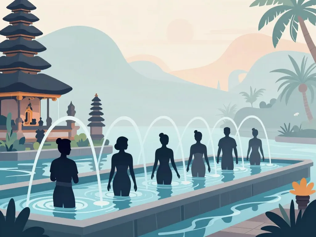 rituel purification dans les bassins temple tirta empul
