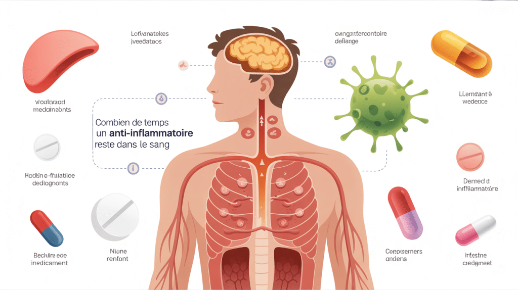 combien de temps un anti-inflammatoire reste dans le sang schéma explicatif