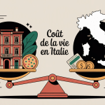Illustration du coût de la vie en Italie avec balance budget