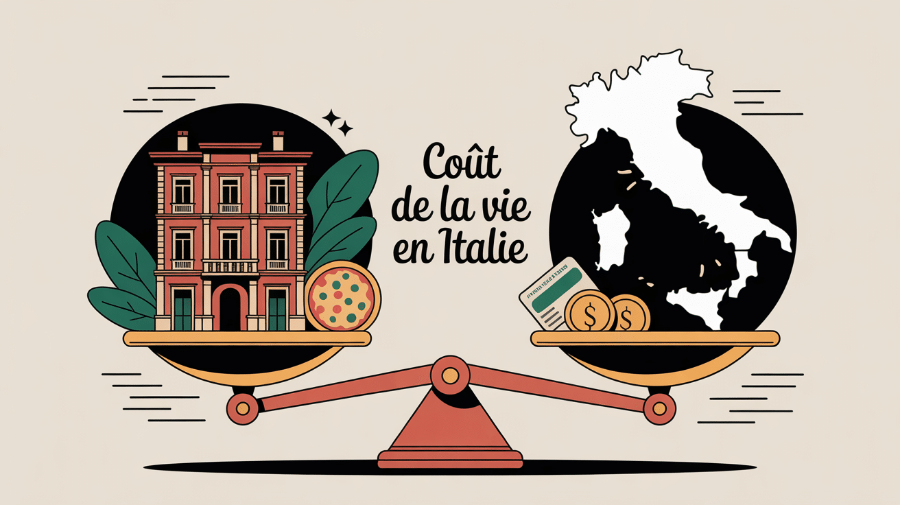 Illustration du coût de la vie en Italie avec balance budget