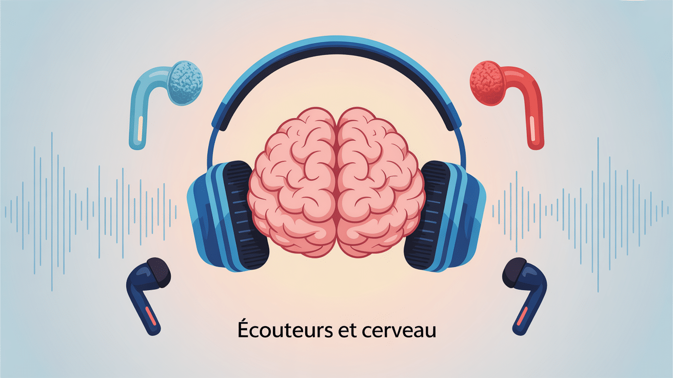 Effets des écouteurs sur le cerveau visuel principal