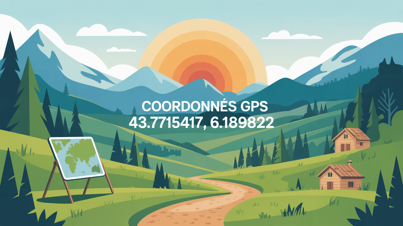 illustration coordonnées latitude 43.7715417 longitude 6.18982619999997 Provence