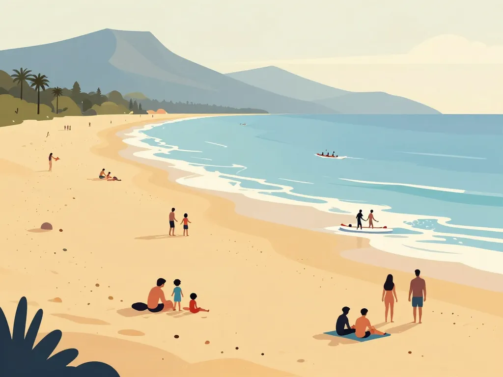 vue panoramique plage de capitello familles sportifs montagnes