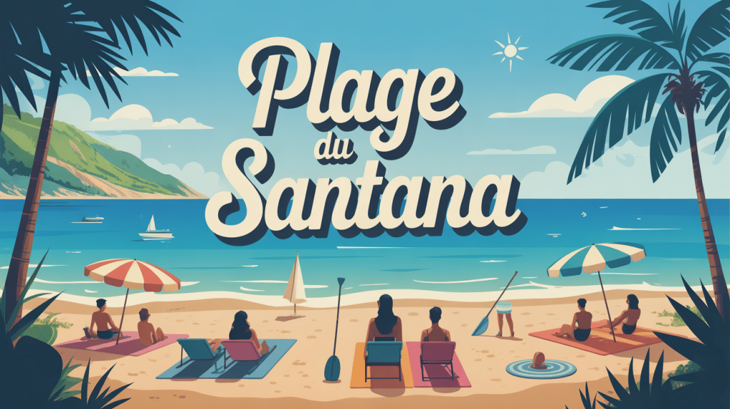 illustration estivale de la plage du santana