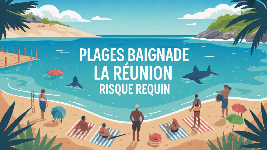 Illustration plage réunion requin baignade sécurité