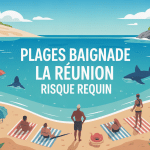 Illustration plage réunion requin baignade sécurité