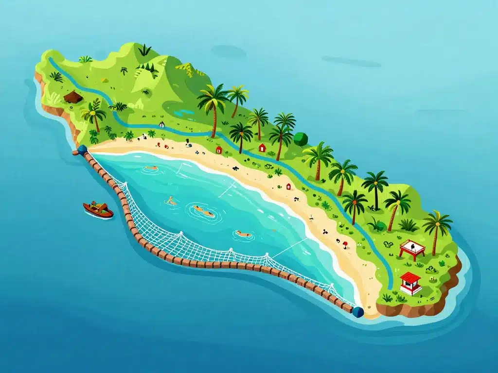 Carte zones protégées plage réunion requin