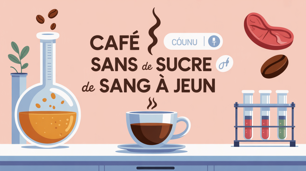 illustration prise de sang a jeun cafe sans sucre laboratoire stylise