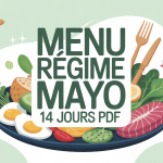 regime mayo menu 14 jours pdf visuel assiette œufs légumes plan minceur