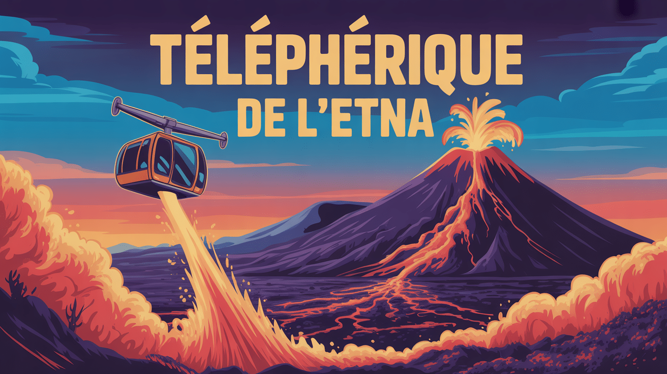 téléphérique etna illustration panoramique