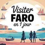 visiter Faro en 1 jour illustration colorée ville lagune plage