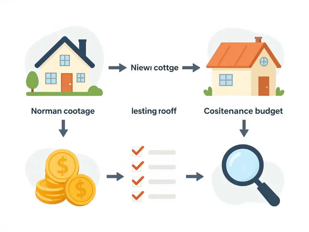 etapes achat chaumiere normandie illustration schema