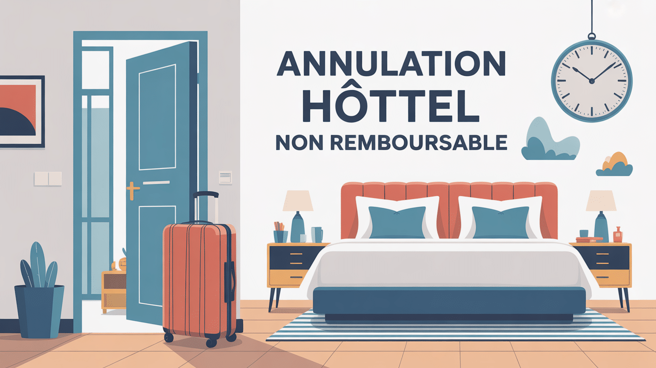 visuel annulation hôtel non remboursable moderne