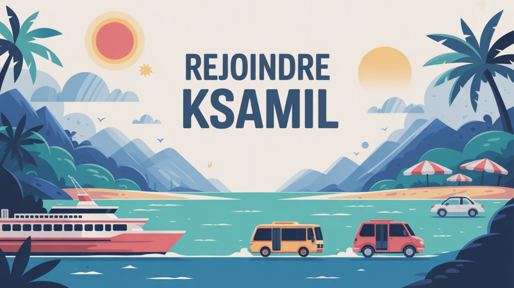 Illustration stylisée de comment se rendre a ksamil