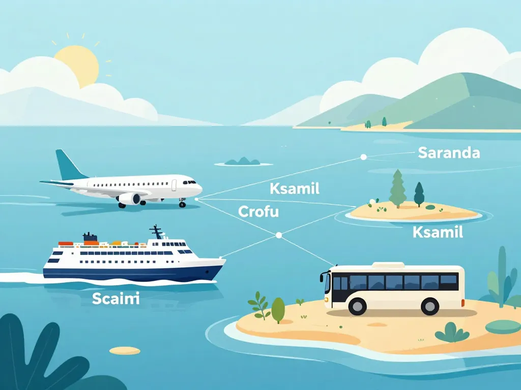 Trajet rapide comment se rendre a ksamil par corfou ferry bus