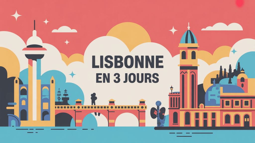 Image vectorielle lisbonne en 3 jours monument ville