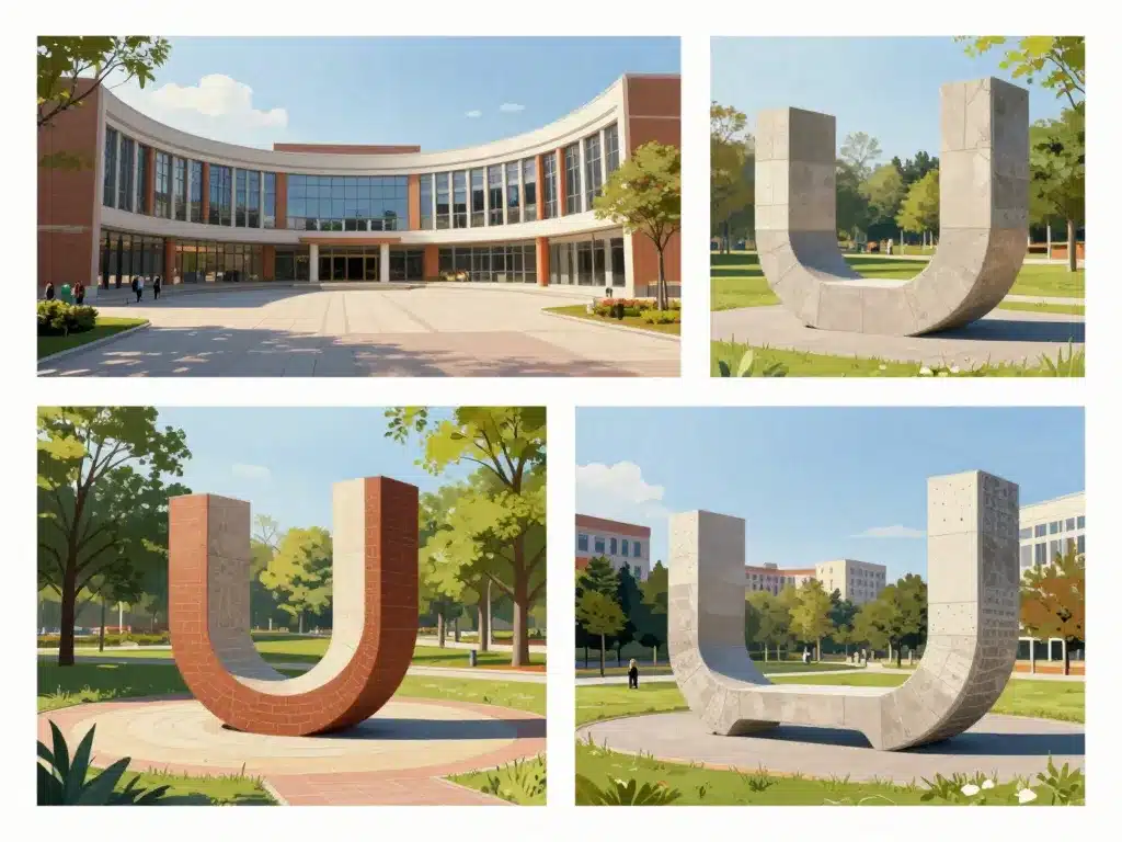 inspirations et exemples de monument en u en paysage