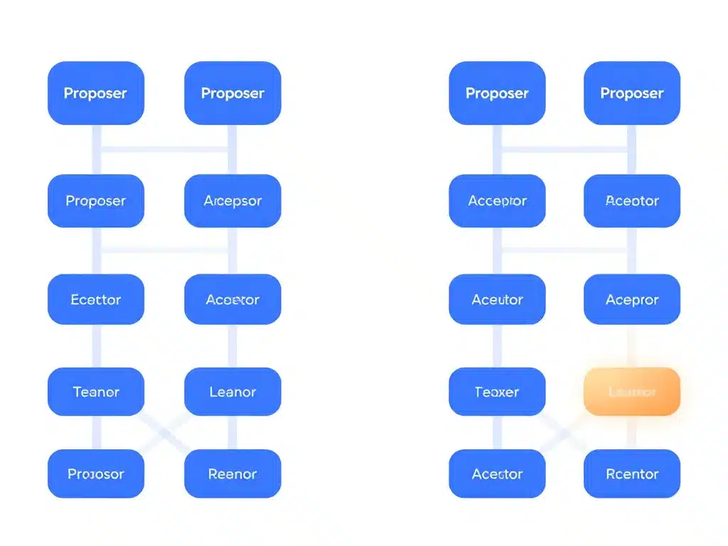 schéma conceptuel phases paxos rôles proposers acceptors learners