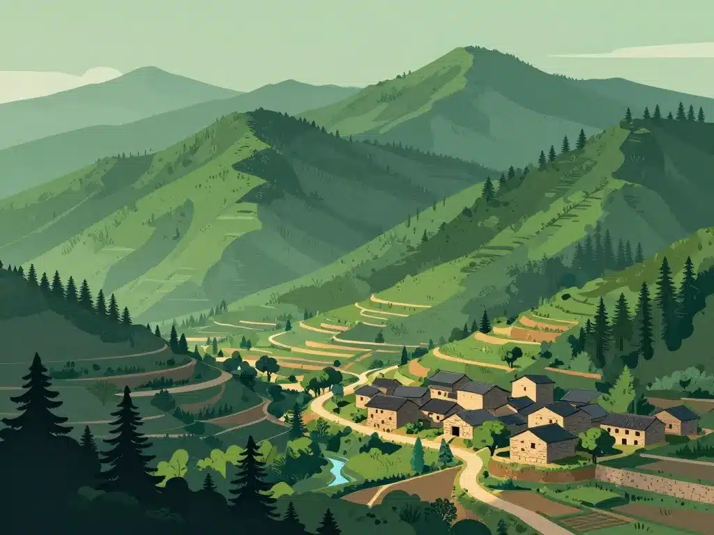 Montagnes villages nature paysage Chypre