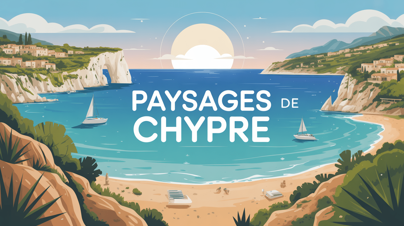 Panorama stylisé paysages de Chypre