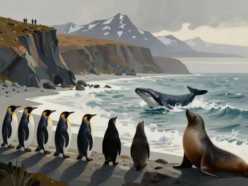 Scène activités Punta Arena faune paysages nature