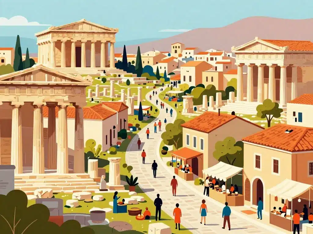 Visiter Athènes en 3 jours, Pláka Monastiráki et ruines antiques