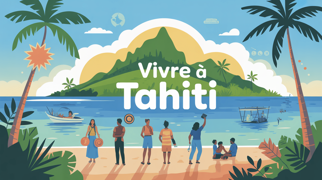 Vivre a tahiti illustration aventure et vie quotidienne