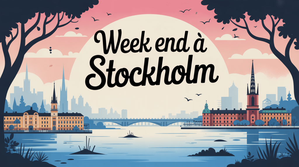 Illustration week end à Stockholm ambiance urbaine nordique