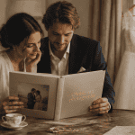 comment choisir son photographe de mariage, couple regardant album